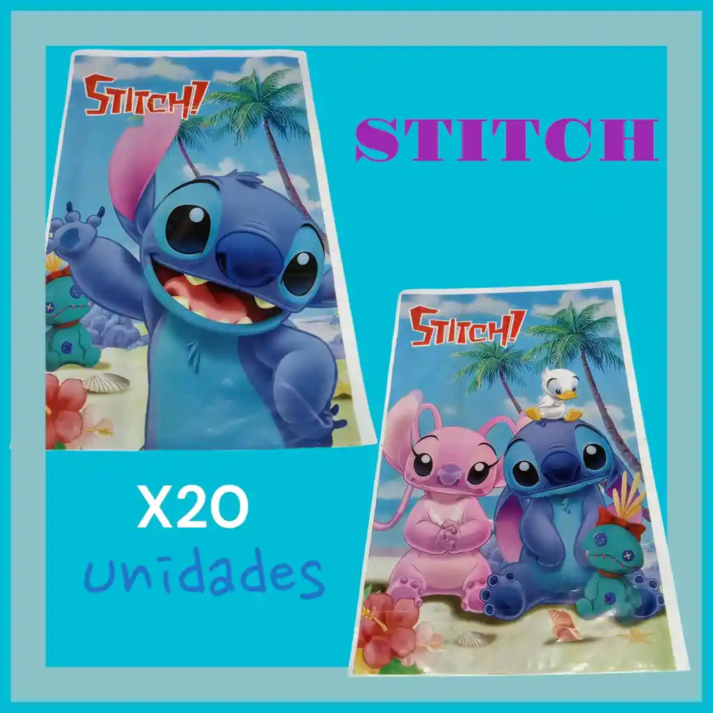 Bolsas Para Sorpresa Stitch Paquete X20 Unidades