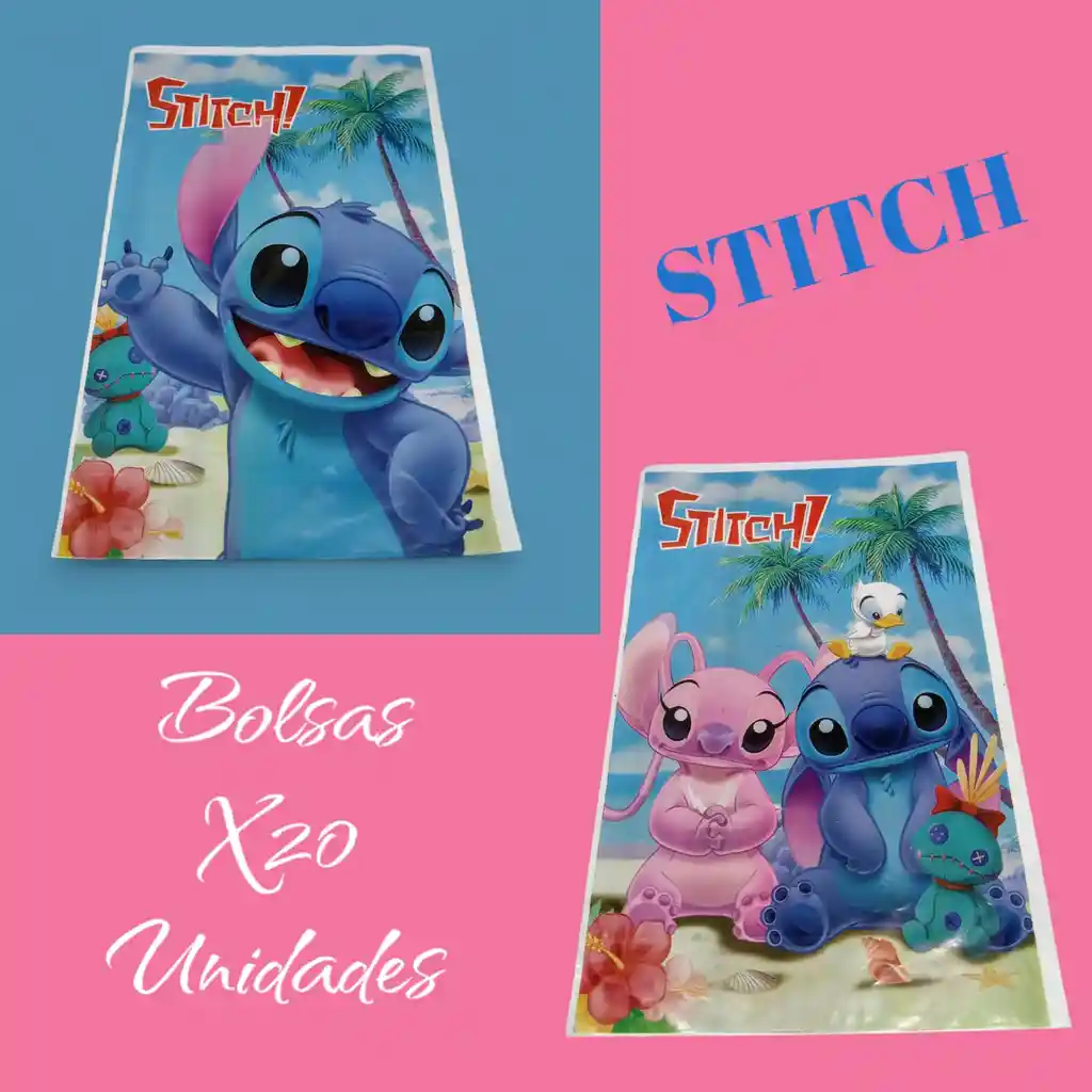 Bolsas Para Sorpresa Stitch Paquete X20 Unidades