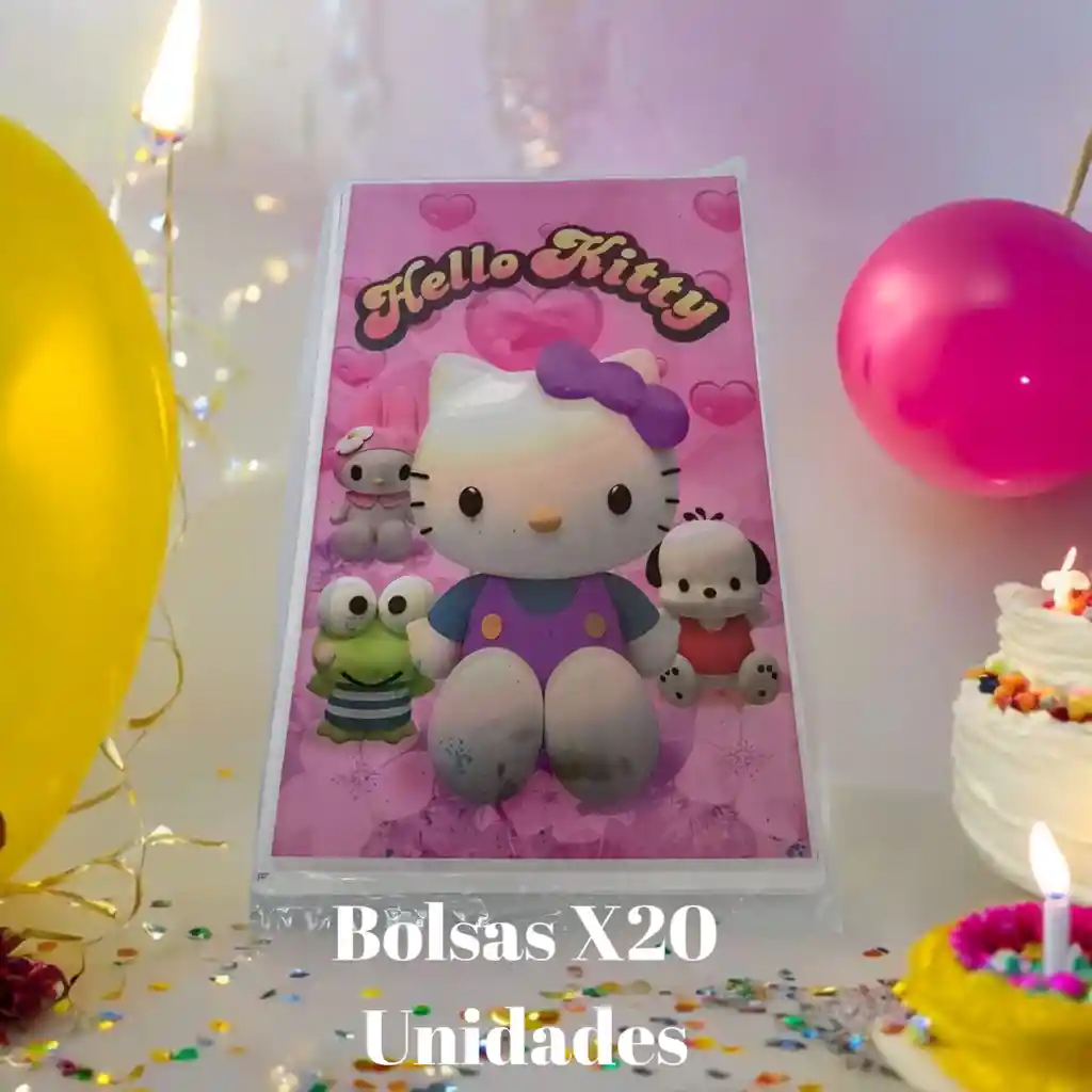 Bolsas Para Sorpresa Hello Kitty Paquete X20 Unidades
