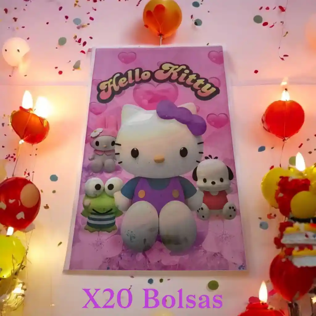 Bolsas Para Sorpresa Hello Kitty Paquete X20 Unidades