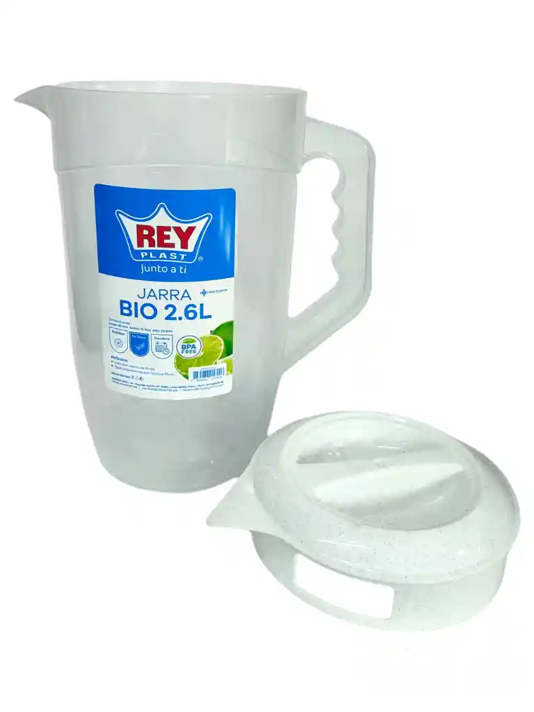 Jarra Bio Plastica Capacidad 2,6 Litros Rey Plast