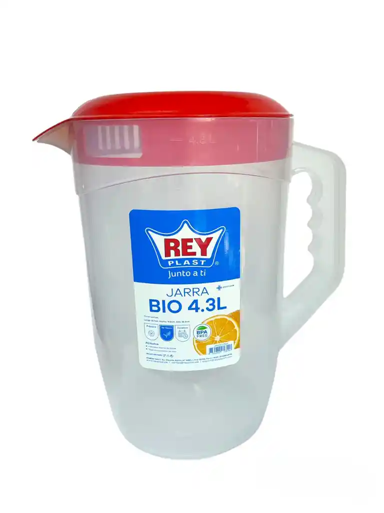 Jarra Bio Plastica Capacidad 4,3 Litros Rey Plast