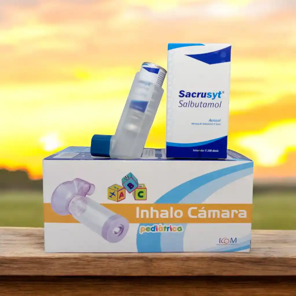 Dúo Inhalo Cámara Pediátrica Y Salbutamol Sacrusyt