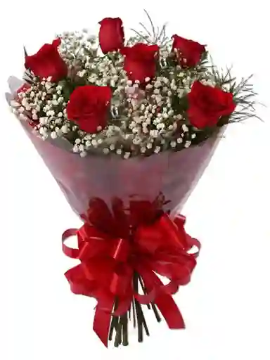 Bouquet De 6 Rosas Rojas