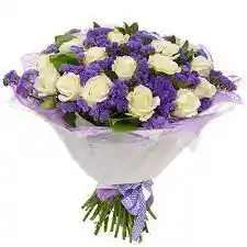 Bouquet De Rosas Y Relleno Morado