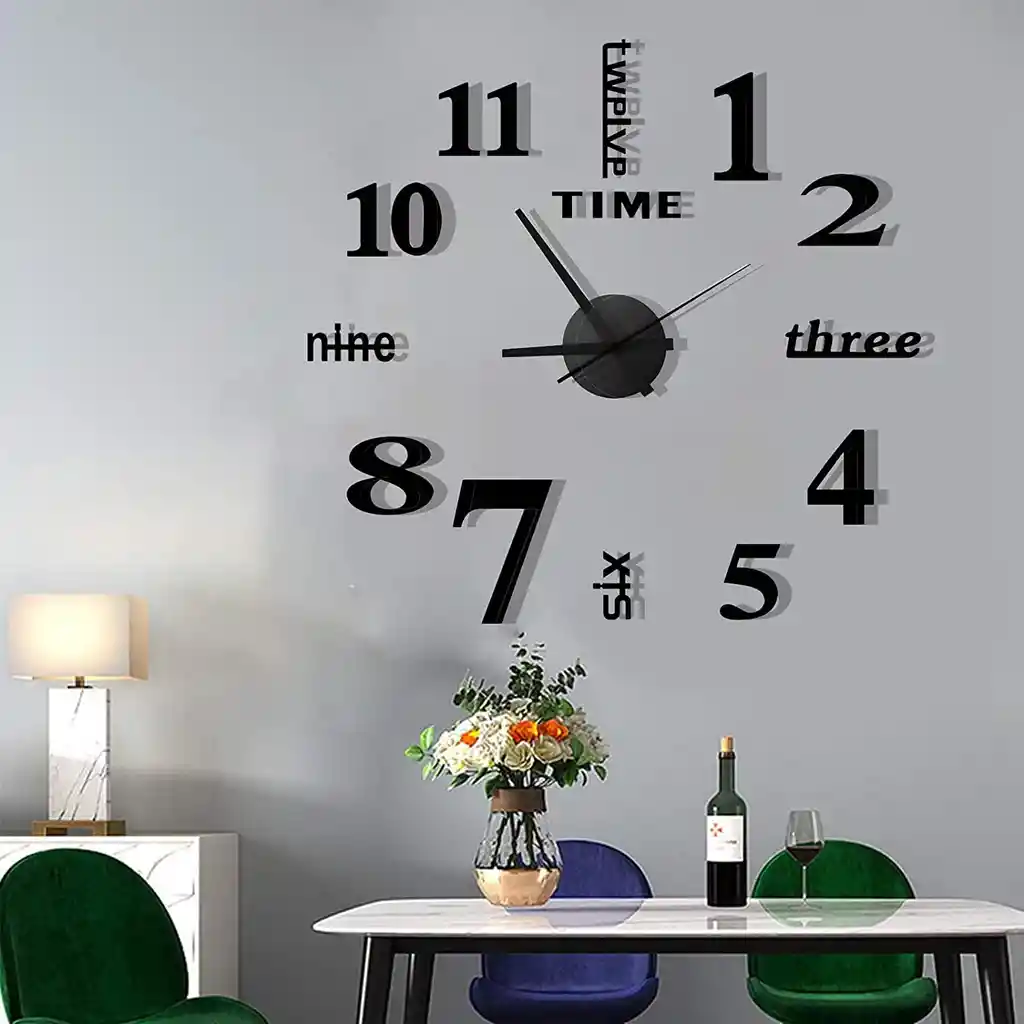 Reloj Pared, 40cm Diseño Pegatina Sticker 3d Fk22b-150