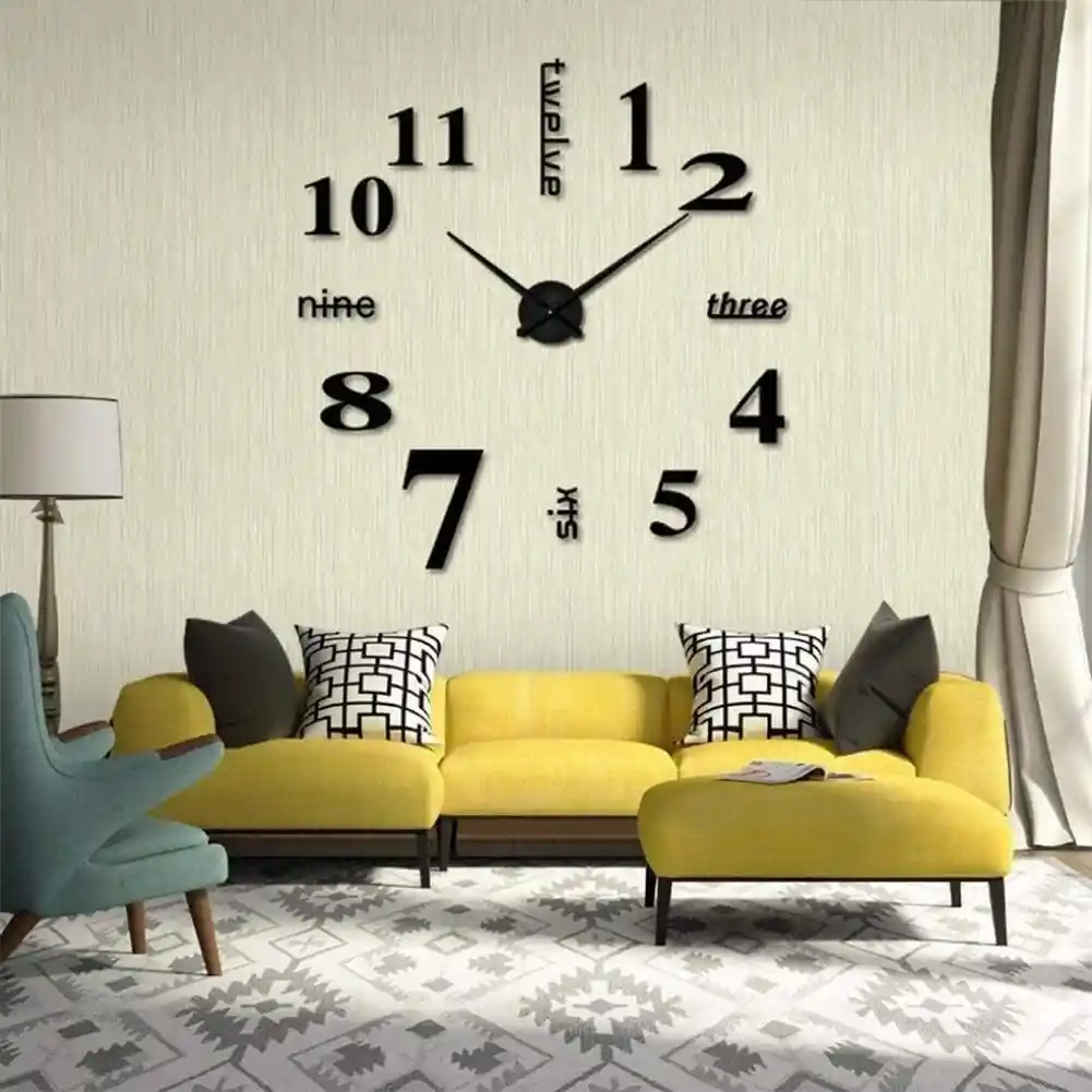 Reloj Pared, 40cm Diseño Pegatina Sticker 3d Fk22b-150