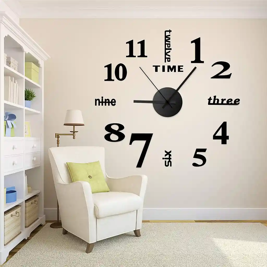 Reloj Pared, 40cm Diseño Pegatina Sticker 3d Fk22b-150