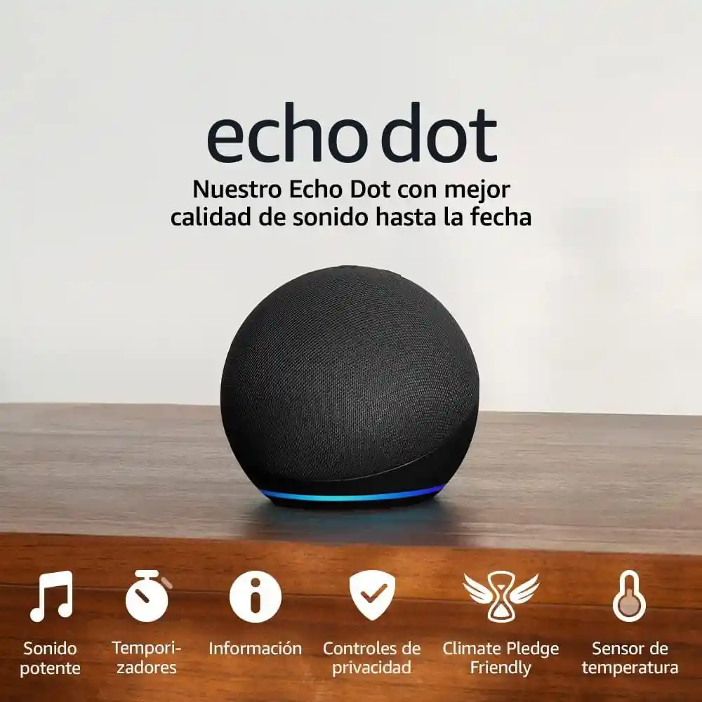 Amazon Echo Dot 5 Alexa Asistente Inteligente Sonido Potente Negro