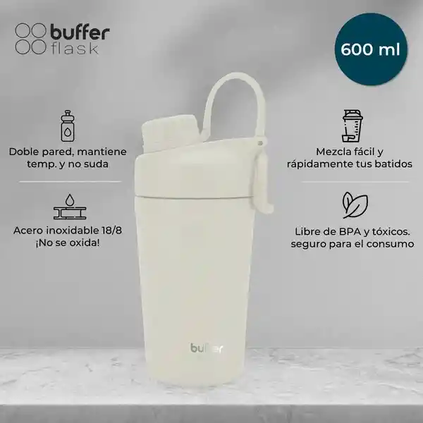 Termo Botella Shaker Mezclador Gym Acero Inoxidable Buffer