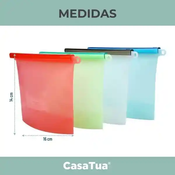 Bolsas Silicona Hermeticas Alimentos Casatua Set X 4