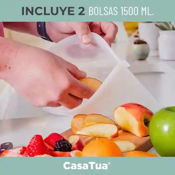 Bolsas Silicona Hermeticas Alimentos Casatua Set X 2