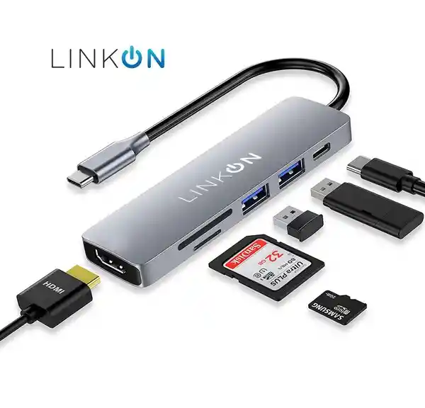 Hub Usb C Adaptador Multipuerto 6 En 1