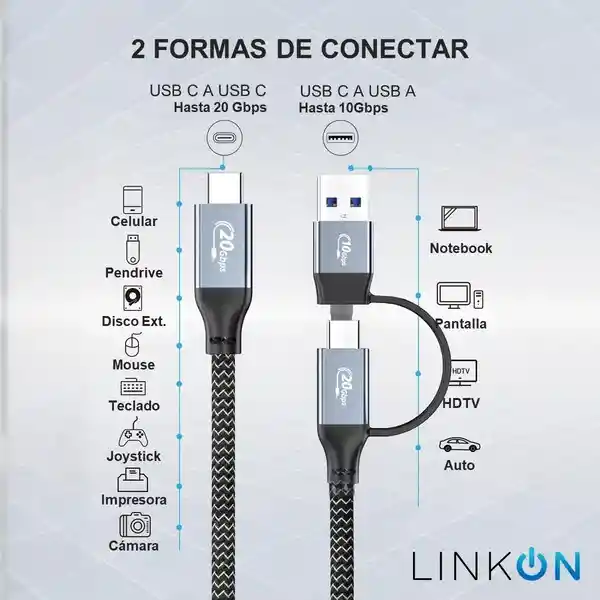 Cable Adapador Linkon C A C Con Adaptador Usb C A 3.0