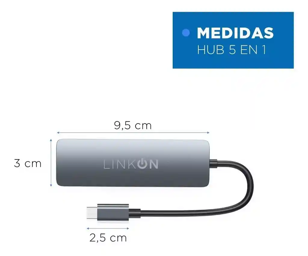 Hub Adaptador Usb C Multipuerto 5 En 1