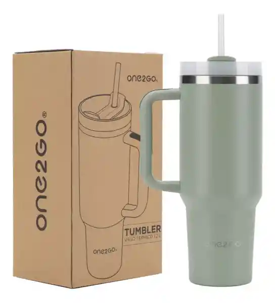 Vaso Termo Termico Manija Y Pitillo 1,2l One2go Acero Inox