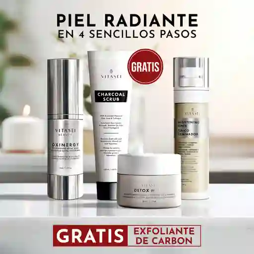 Kit Facial Oxigenante Y Carbón + Exfoliante De Carbón Gratis