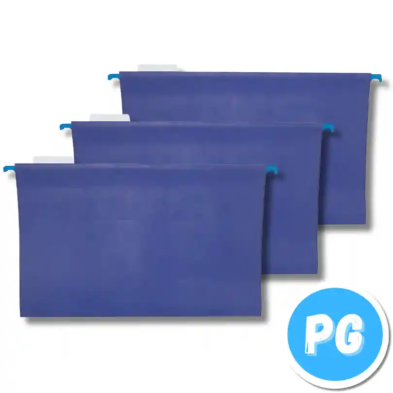 Carpeta Colgante Carton Oficio Color Azul Con Gancho Plastico