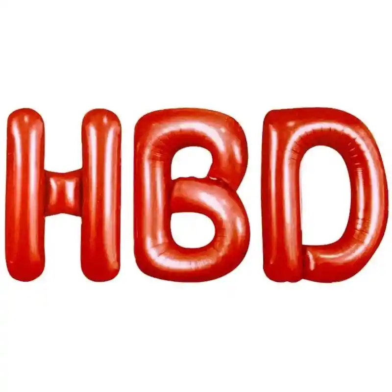 Letras Metalizadas Inflables Hbd Rojo