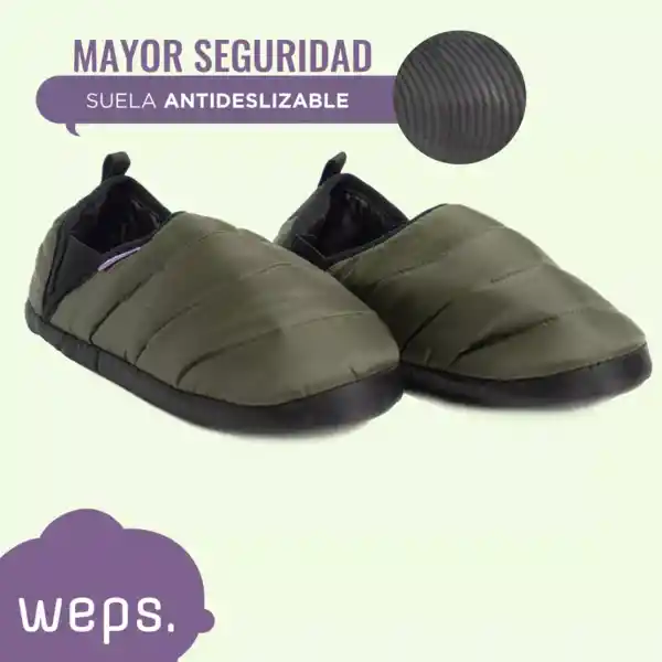 Pantuflas Unisex Weps Antideslizantes - Army Green - Talla 43