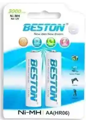 Paquete Bateria Beston Aa 750 Mah X2 Recargable