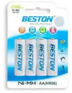 Paquete Bateria Beston Aa 750 Mah X4 Unds Recargable