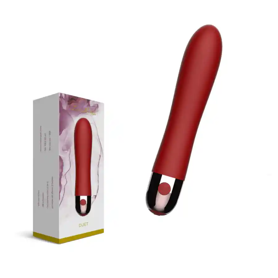 Vibrador 10 Funciones Duet Dual Vinotinto