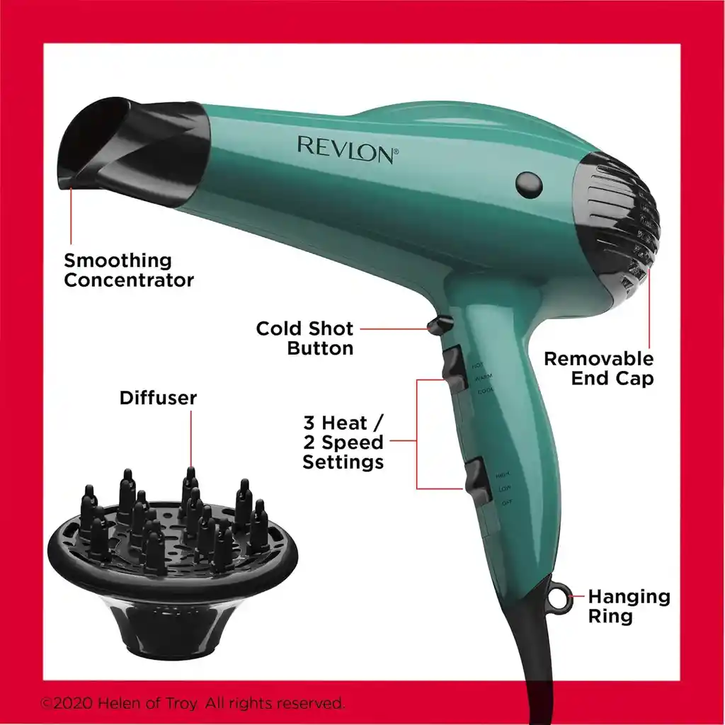 Secador Profesional Revlon Essentials Con Booster Volume 1875v Rvdr5036c