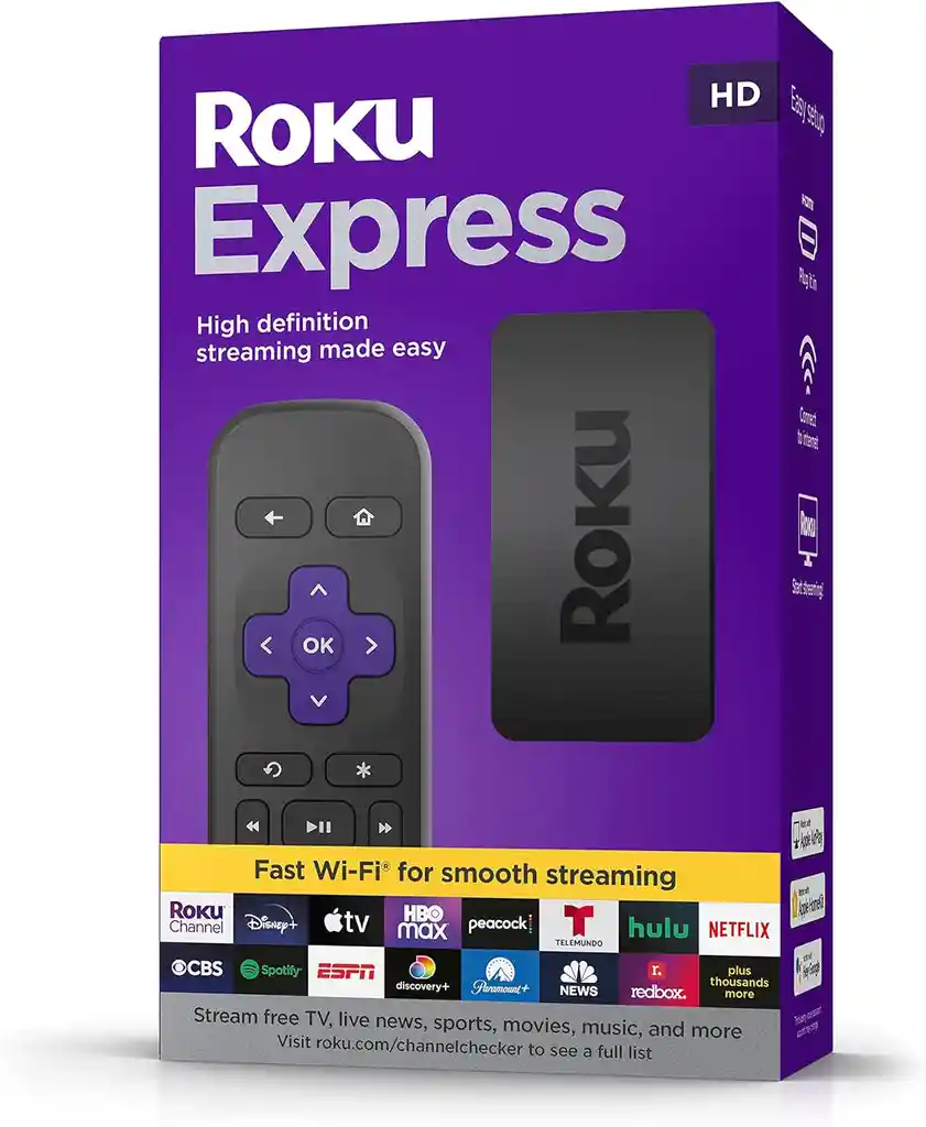 Roku Express Dispositivo De Transmisión Hd Roku Con Control Remoto Estándar