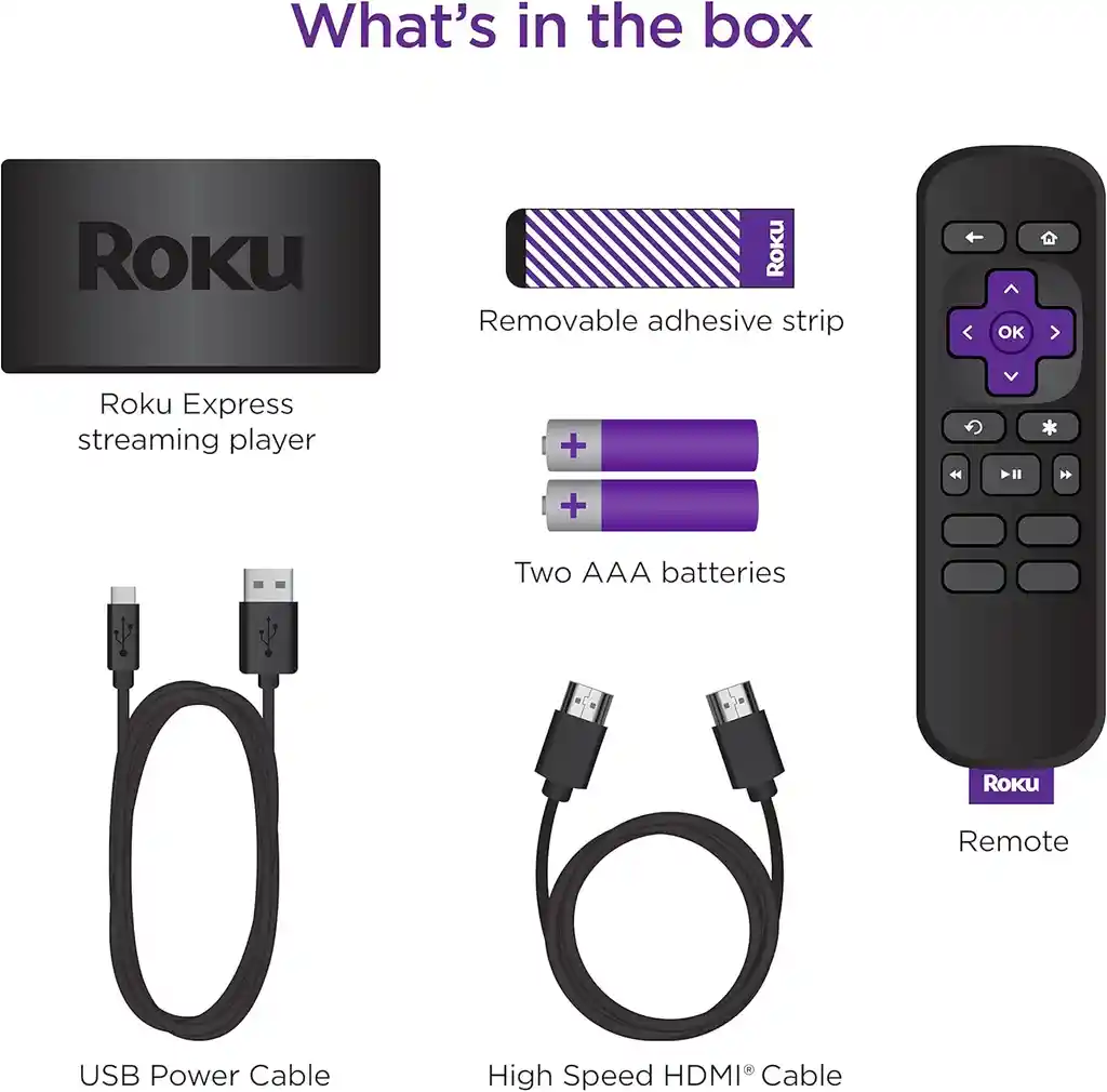 Roku Express Dispositivo De Transmisión Hd Roku Con Control Remoto Estándar