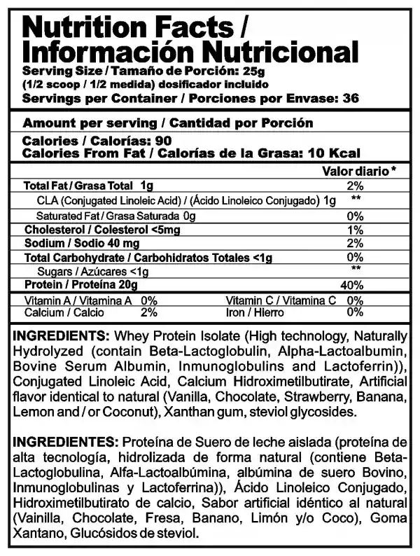 Proteina Iso Clean 2 Libras Vainilla