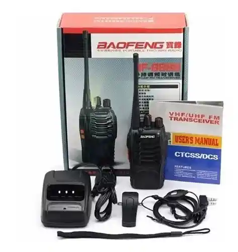 Radio Walkie Talkie Baofeng Bf-888s Uhf X2 Bateria 1500m Ah