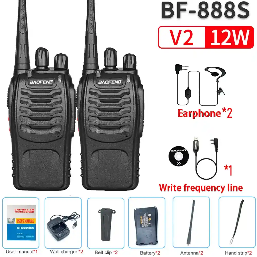 Radio Walkie Talkie Baofeng Bf-888s Uhf X2 Bateria 1500m Ah