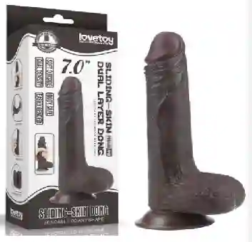 7 Sliding Skin Dual Layer Dong Black