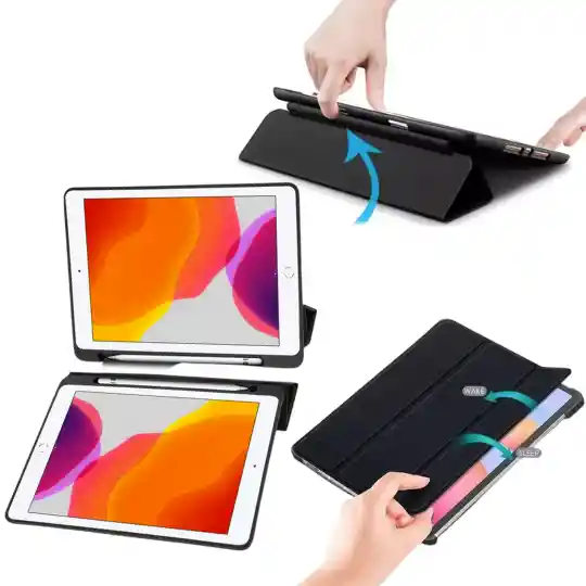 Estuche Funda Smart Case Con Soporte Pencil Para Xmi Redmi Pad Pro Negro