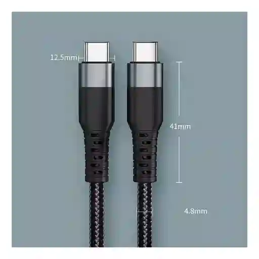 Cable Usb Tipo C A Tipo C Trenzado Carga Rapida Unitec | 2m