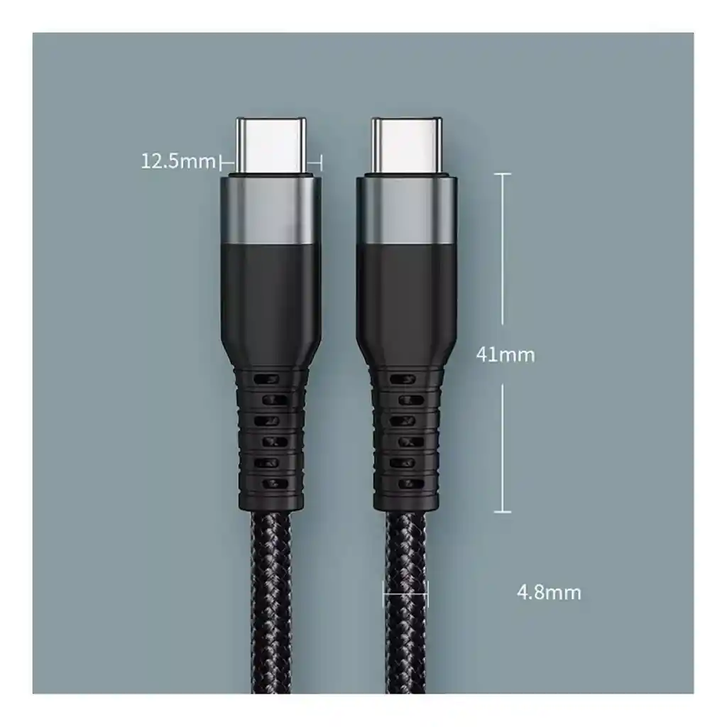 Cable Usb Tipo C A Tipo C Trenzado Carga Rapida Unitec | 3m