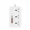 Multitoma De Corriente Con Puertos Usb + Tipo C Power Socket 2500w 4.1a Z65