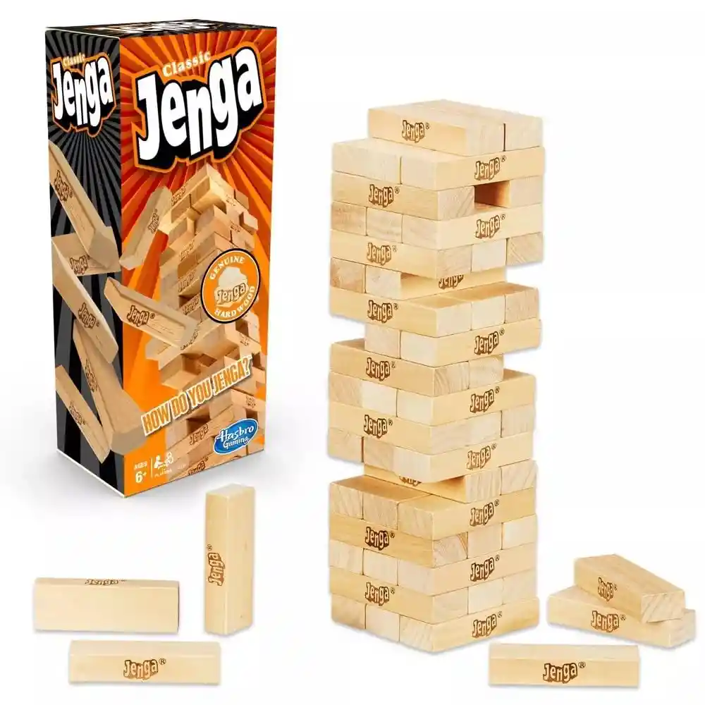 Juego De Mesa Jenga Clásico De Madera Para La Familia