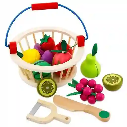 Juego Didáctico De Frutas De Madera Para Cortar Para Niños