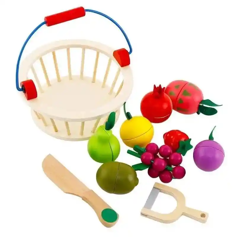 Juego Didáctico De Frutas De Madera Para Cortar Para Niños