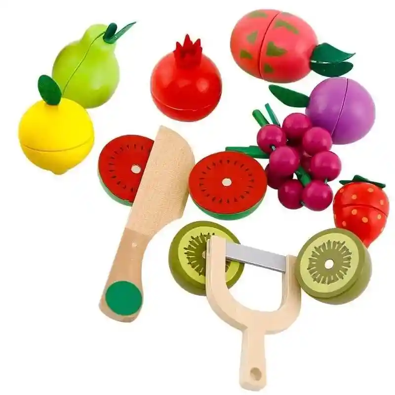 Juego Didáctico De Frutas De Madera Para Cortar Para Niños