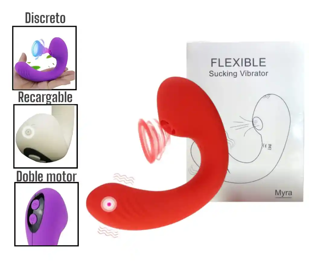 Vibrador Y Succionador De Clítoris 2 En 1 Recargable Doble Estimulacion De Lujo Mary