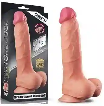 10 Dual Layer Platinum Silicone Cock