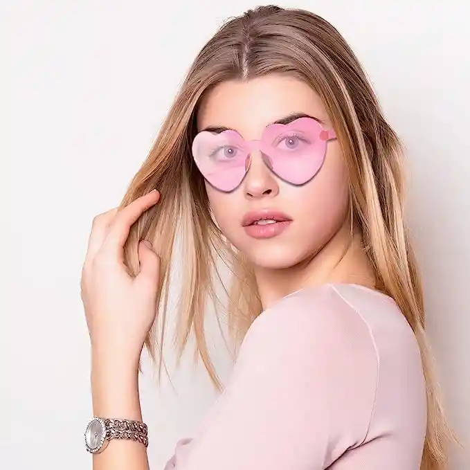 Gafas En Forma De Corazón Rosadas