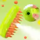 Cepillo De Vapor 3en1 Masajeador Para Mascotas Perros Y Gatos Color Verde Lima