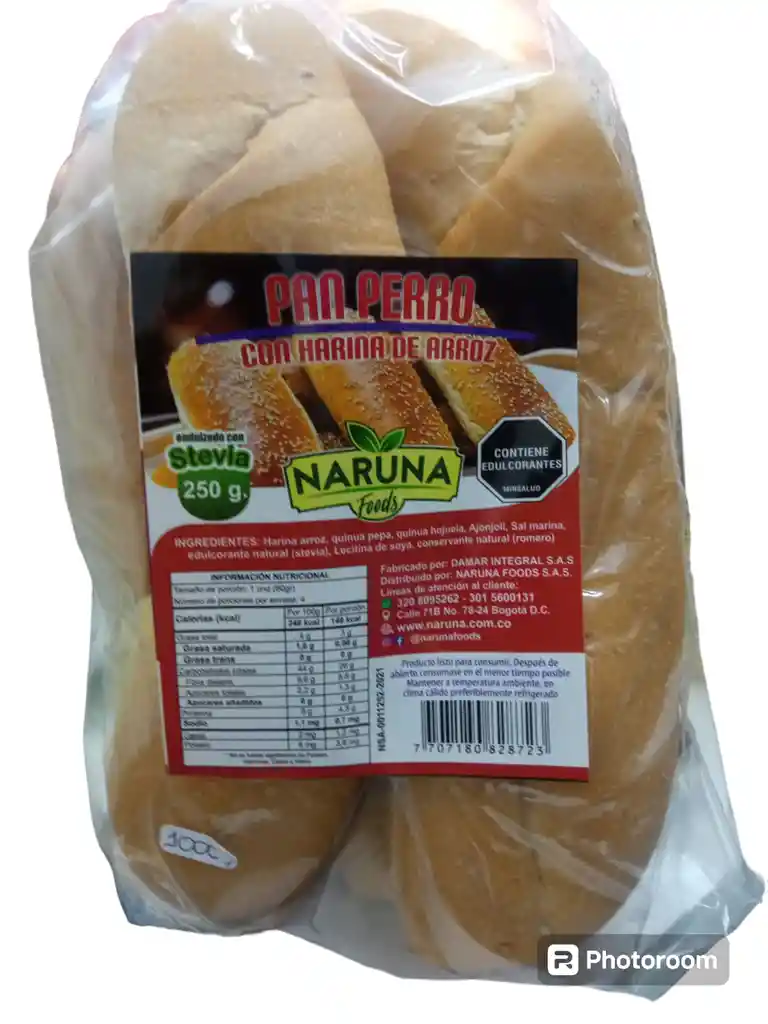 Pan Perro Con Harina De Arroz X 4 Unidades Naruna