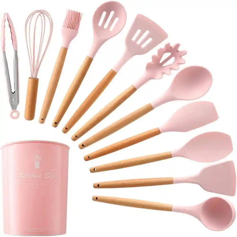 Set De Utensilios De Cocina X12 Unidades En Silicona