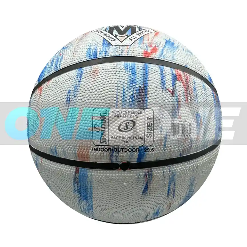 Balón Baloncesto Spalding Competicio Series Marble #7/ Blanco-azul-rojo