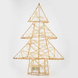 Arbol Decorativo Led Navideño 36cm Dorado